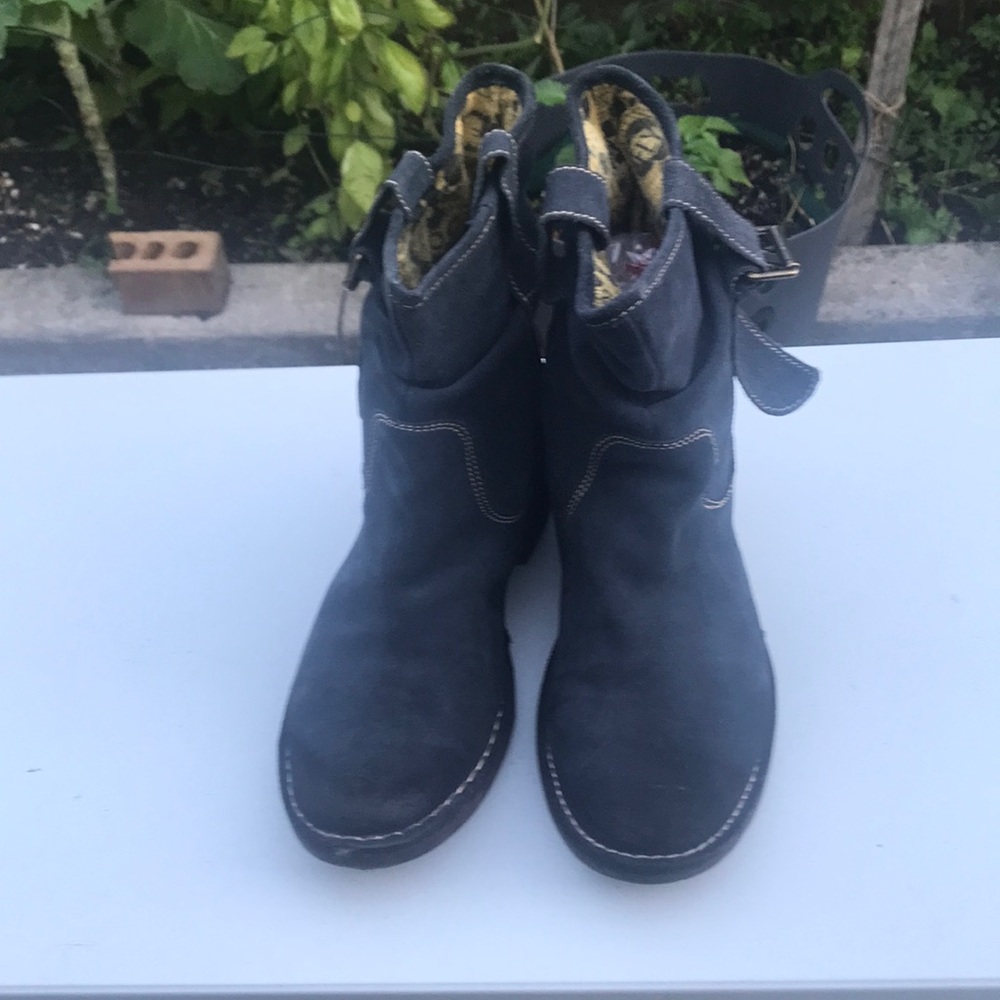 Fly London Blue Suede Ankle Boots